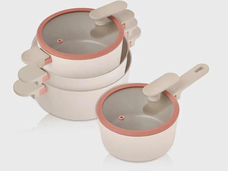 Nồi chống dính Suit Bric LocknLock màu ivory - 4 size (18cm, 20cm, 22cm, 24cm)