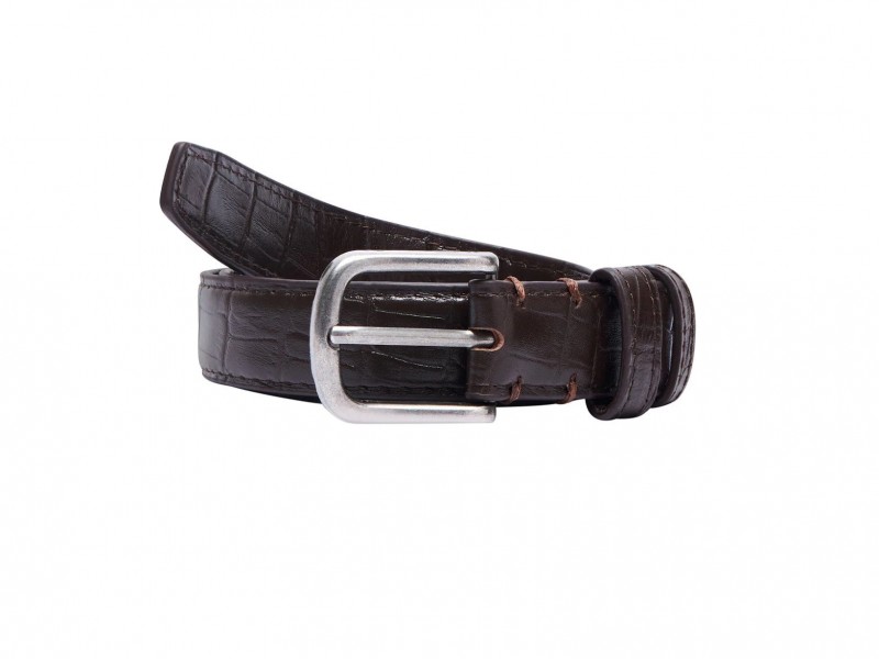 LIDER SLIM LEATHER BELT - Brown