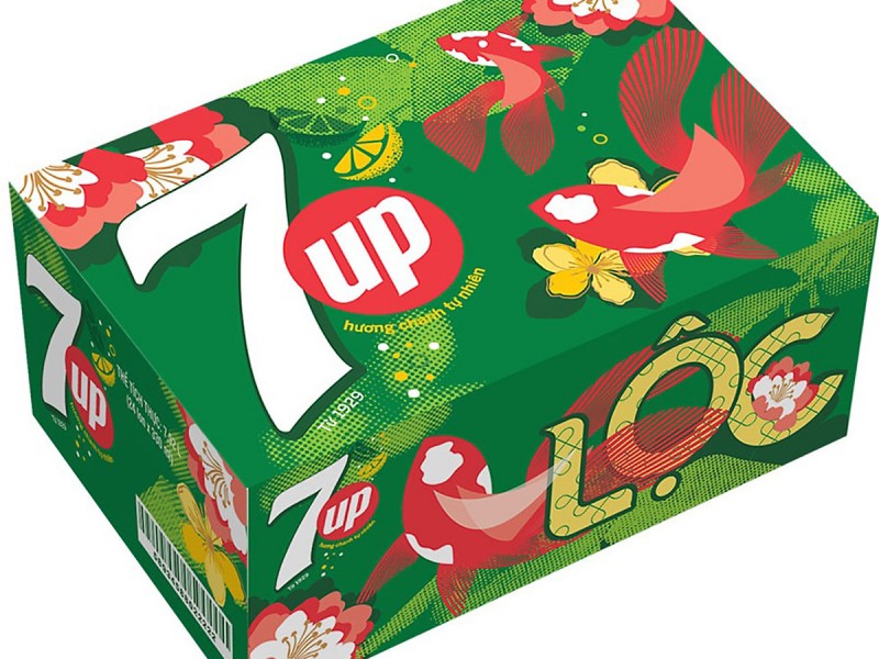 Thùng 24 Lon Nước Ngọt Có Gas 7Up (330ml / Lon)