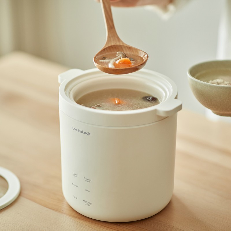 Nồi Cơm Điện Mini LocknLock Bianco Mini Rice Cooker 220V, 50Hz, 300W, 0.6L - Màu Ngà - EJR314IVY