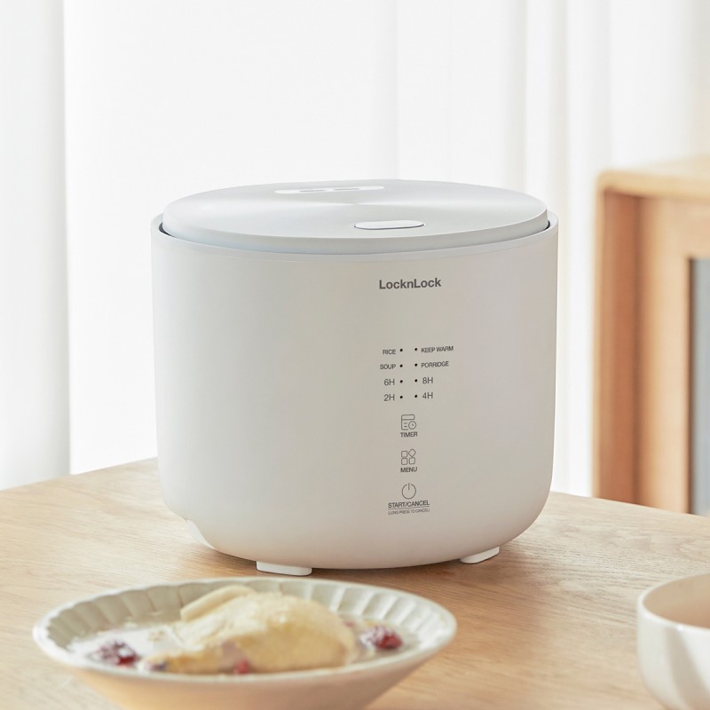 Nồi Cơm Điện LocknLock Bianco Donggeurami Rice Cooker 220V, 50Hz, 400W, 1.0L - Màu Ngà 