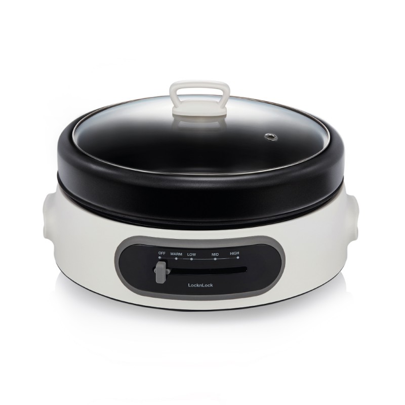 NồI ĐiệN Đa Năng Locknlock Multi Cooker 220 - 240V, 50/60Hz, 1300 - 1500W, 4L - Màu Trắng