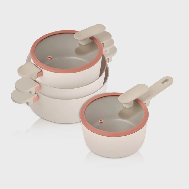 Nồi chống dính Suit Bric LocknLock màu ivory - 4 size (18cm, 20cm, 22cm, 24cm)