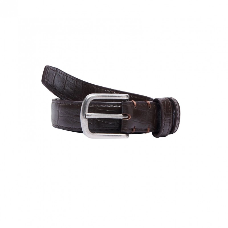 LIDER SLIM LEATHER BELT - Brown