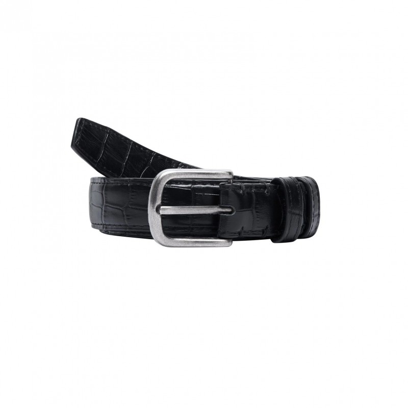 LIDER SLIM LEATHER BELT - Black