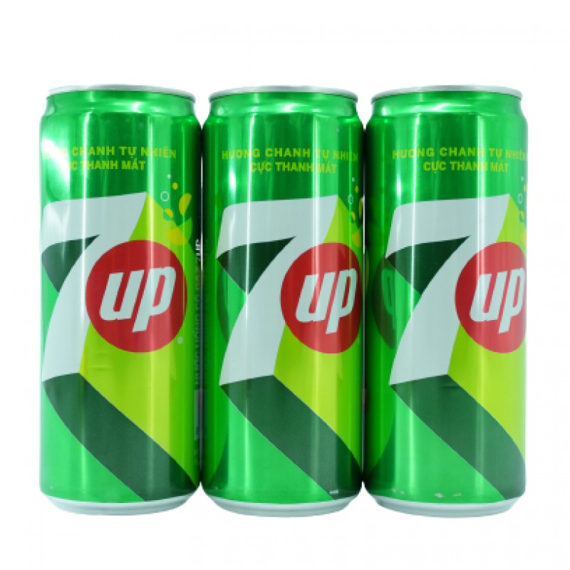 Thùng 24 Lon Nước Ngọt Có Gas 7Up (330ml / Lon)